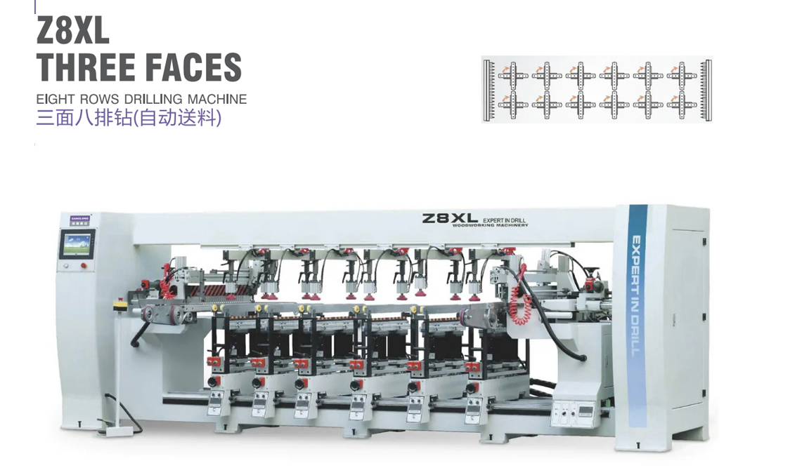 三面八排鉆（自動送料）